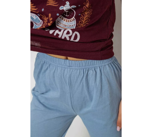 Пижама женская с принтом, цвет бордовый, 243R30018.