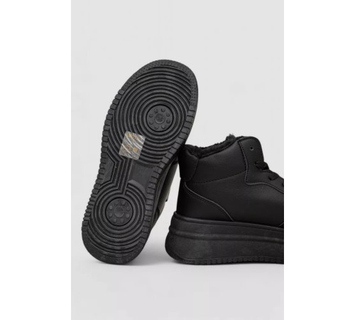 Кросівки жіночі зимові на хутрі, колір чорний, 248RAM019