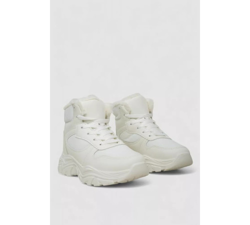 Кросівки жіночі зимові на хутрі, колір білий, 248RDM04