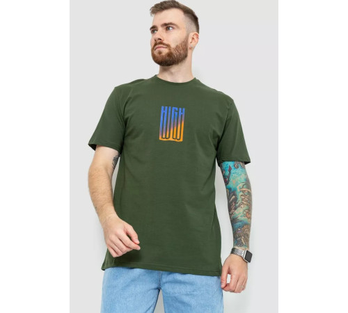 Футболка мужская батал, цвет хаки, 208R018