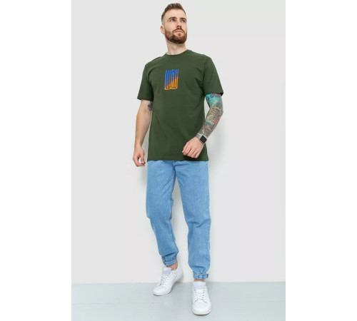 Футболка мужская батал, цвет хаки, 208R018