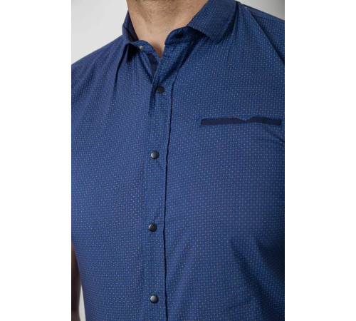 Рубашка мужская с принтом, цвет синий, 214RK103