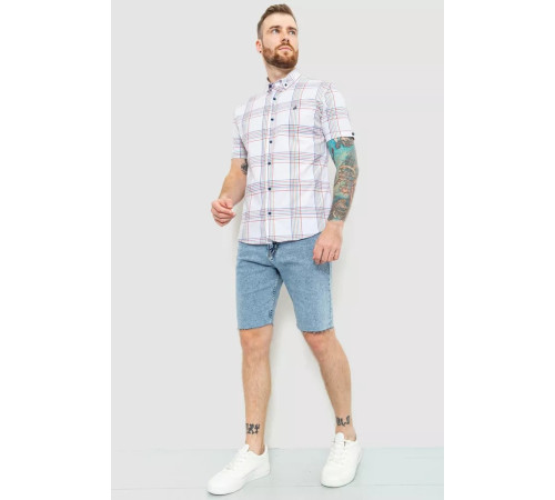Рубашка мужская в клетку, цвет молочный, 214R244564