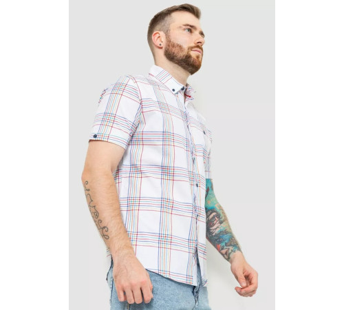 Рубашка мужская в клетку, цвет молочный, 214R244564
