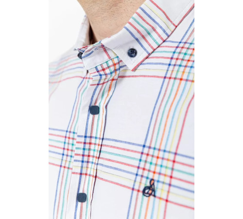 Рубашка мужская в клетку, цвет молочный, 214R244564