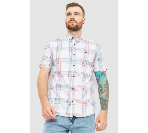 Рубашка мужская в клетку, цвет молочный, 214R244564