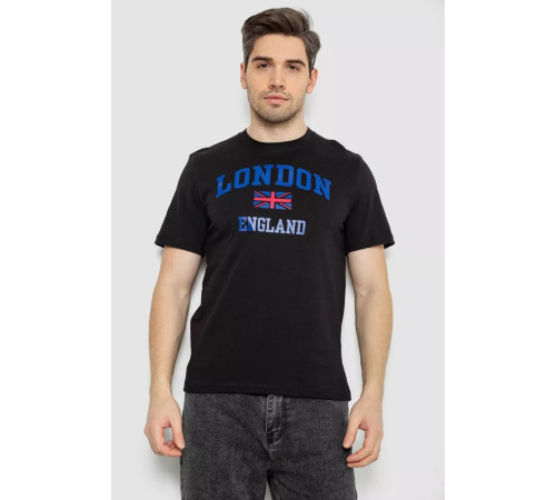 Футболка чоловіча з принтом, колір чорний, 241R1909