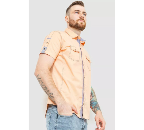 Сорочка чоловіча однотонна, колір персиковий, 186R7114
