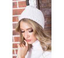 Однотонна жіноча шапка, світло-сірого кольору, 167R7801