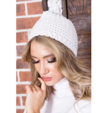 Однотонна жіноча шапка, світло-сірого кольору, 167R7801