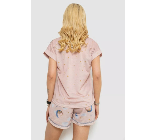 Піжама жіноча з принтом, колір бежевий, 243R004-P20