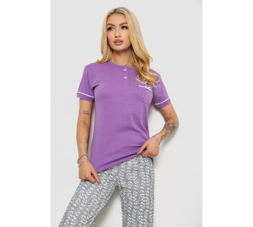 Пижама женская с принтом, цвет сиреневый, 243R9227.