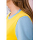 Жовто-блакитна жіноча футболка, з натуральної тканини, 102R289-1