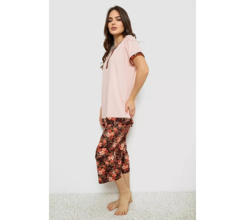 Женская пижама с принтом, цвет персиковый, 243R1602-005.