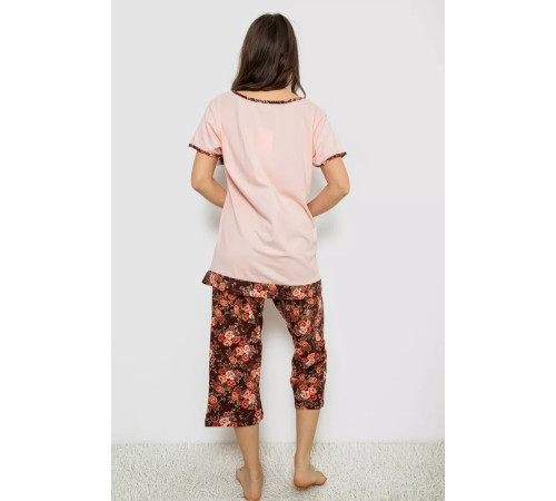 Женская пижама с принтом, цвет персиковый, 243R1602-005.