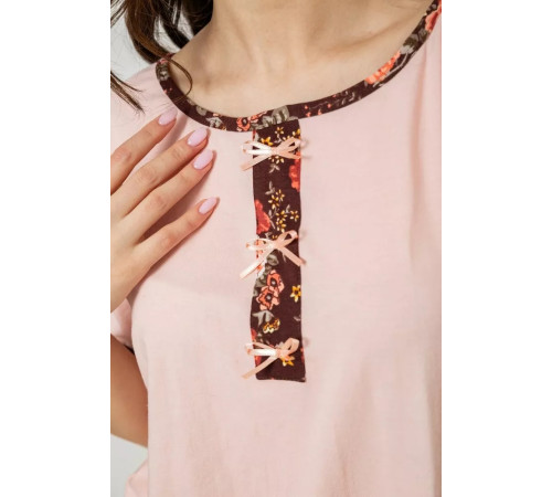 Женская пижама с принтом, цвет персиковый, 243R1602-005.