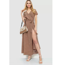 Сарафан у горох, колір коричнево-білий, 241R157