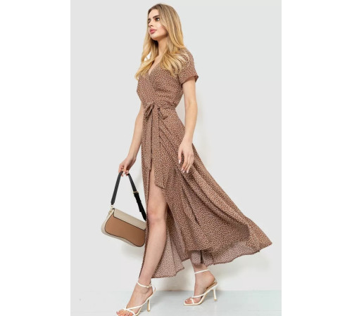 Сарафан в горох, цвет коричнево-белый, 241R157