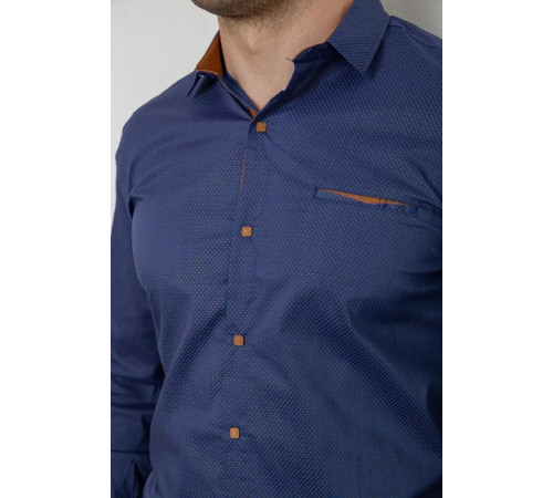 Рубашка мужская с принтом, цвет синий, 214R7171
