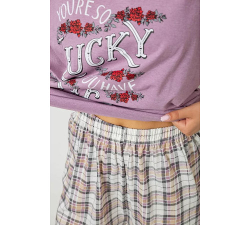 Пижама женская с принтом, цвет сиреневый, 243R8496