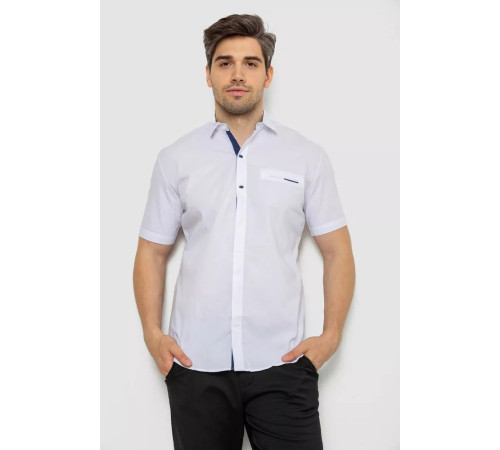 Сорочка чоловіча однотонна, колір білий, 214R7118