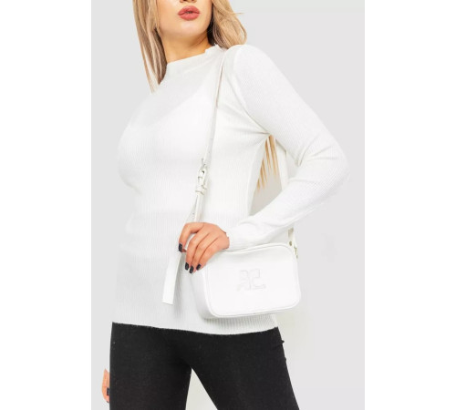 Водолазка жіноча в рубчик, колір білий, 204R9029