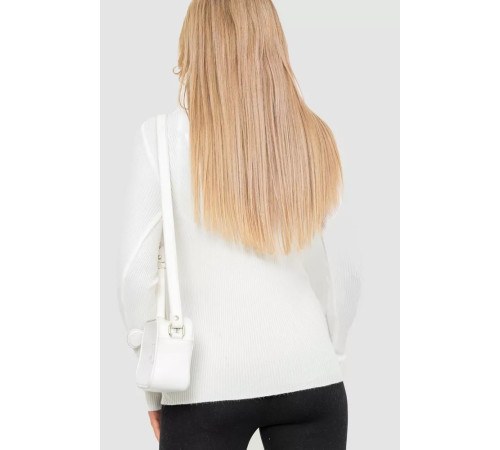 Водолазка жіноча в рубчик, колір білий, 204R9029