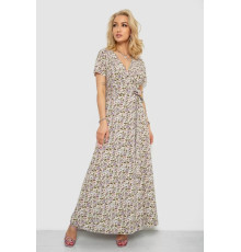 Сарафан с цветочным принтом, цвет молочно-бежевый, 241R179.