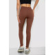 Лосины однотонные в рубчик утепленные на флисе, цвет коричневый, 238R605