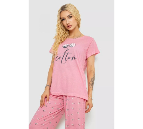 Женская пижама с принтом, цвет розовый, 243R7062