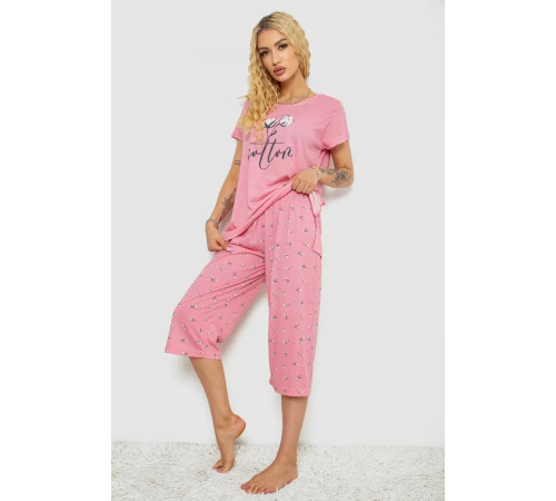 Женская пижама с принтом, цвет розовый, 243R7062