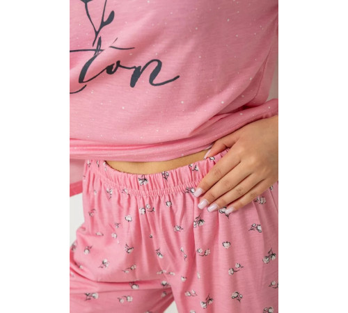 Женская пижама с принтом, цвет розовый, 243R7062