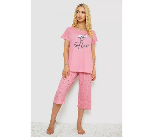 Женская пижама с принтом, цвет розовый, 243R7062