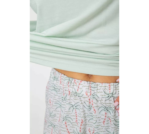 Піжама жіноча з принтом, колір м'ятний, 243R2078