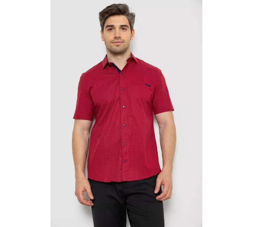 Сорочка чоловіча з принтом, колір бордовий, 214R7124