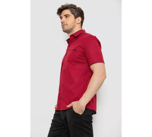 Сорочка чоловіча з принтом, колір бордовий, 214R7124