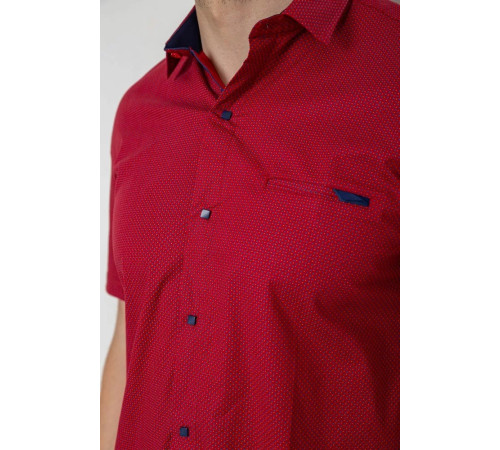 Сорочка чоловіча з принтом, колір бордовий, 214R7124