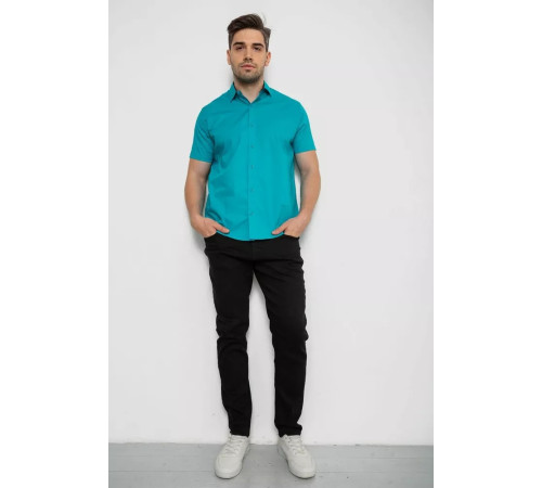 Сорочка чоловіча однотонна, колір бірюзовий, 214R7327-2