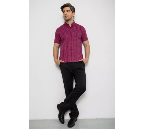 Сорочка чоловіча в клітинку, колір рожевий, 214R826