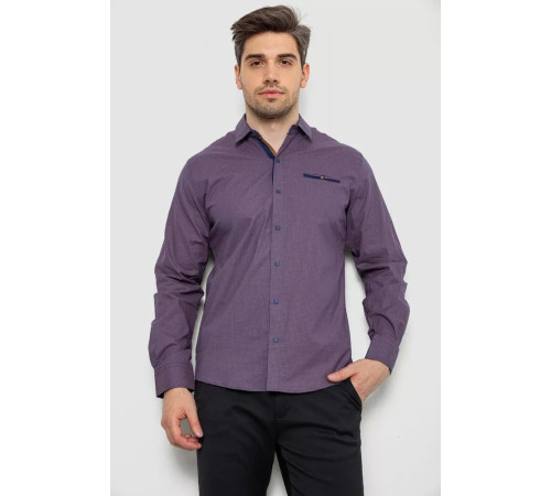Сорочка чоловіча з принтом, колір сливовий, 214R7168