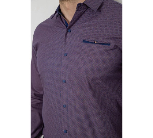Сорочка чоловіча з принтом, колір сливовий, 214R7168