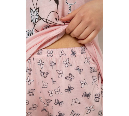Піжама жіноча з принтом, колір рожевий, 243R5784