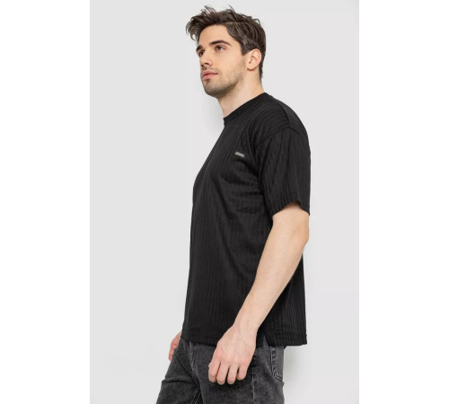 Футболка мужская однотонная, цвет черный, 244R3130