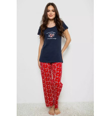 Женская пижама с принтом, цвет синий, 243R1484-006
