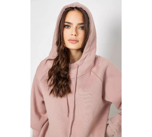 Спортивный женский костюм на флисе, цвет пудровый, 252R21268