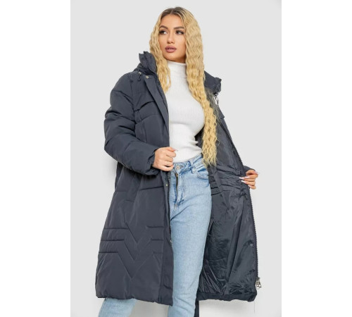 Пуховик женский зимний, цвет серо-синий, 243R8806