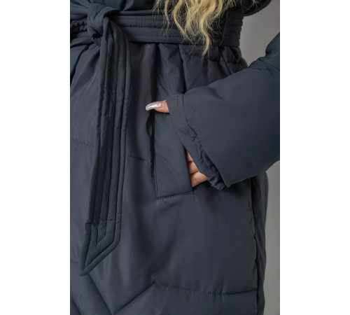 Пуховик женский зимний, цвет серо-синий, 243R8806