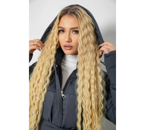 Пуховик женский зимний, цвет серо-синий, 243R8806