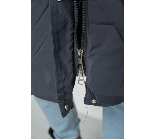 Пуховик женский зимний, цвет серо-синий, 243R8806