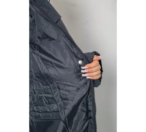 Пуховик женский зимний, цвет серо-синий, 243R8806